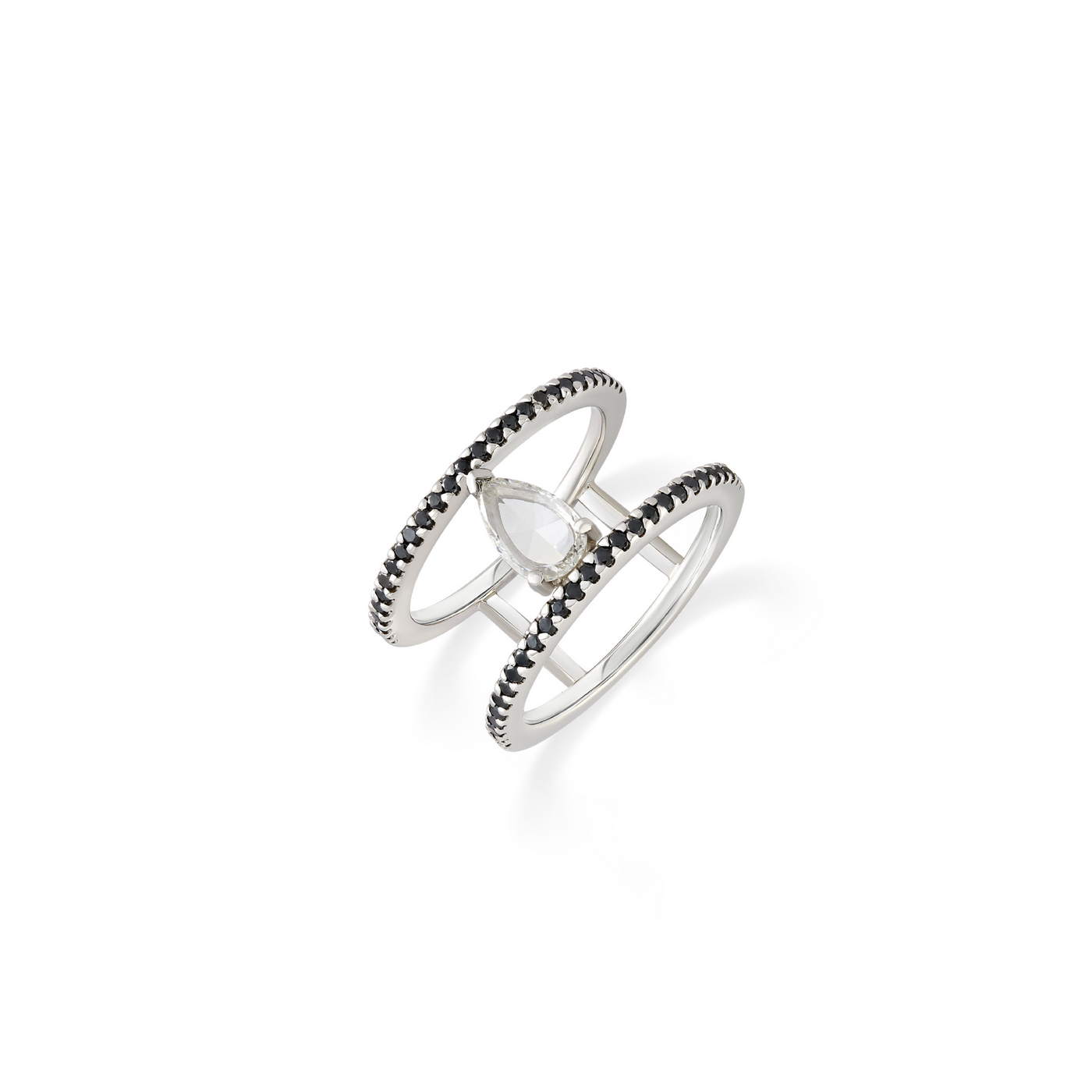 Colosseo Pear Shape Black Diamond Ring